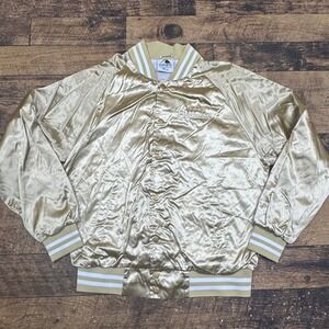 Augusta Sportswear Hennessy Satin Bomber Jacket Gold Adult L Made in China